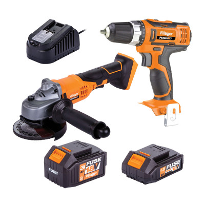Villager set aku bušilica i brusilica FUSE CRAFTMAN SET 1